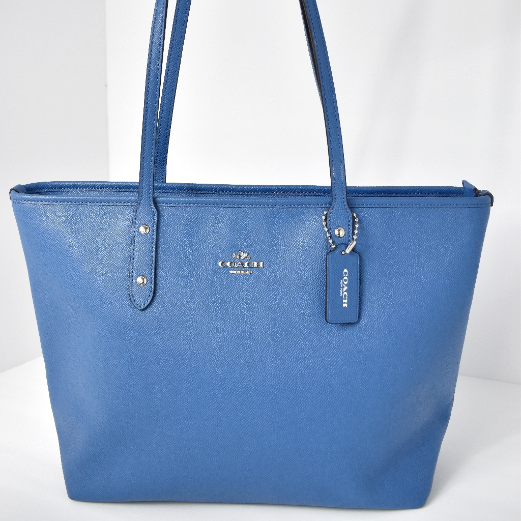 Nwot Coach Crossgrain Blue Tote
